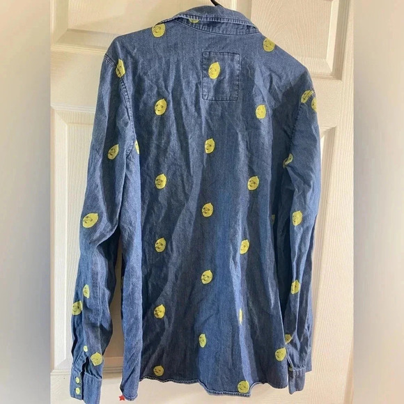 Adventure Time -  We Love Fine - Lemongrab Denim Button up Shirt - Never Worn🍋 - Picture 6 of 11